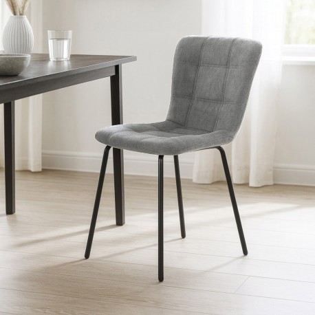 CADEIRA ESTOFADA CINZA ESCURO