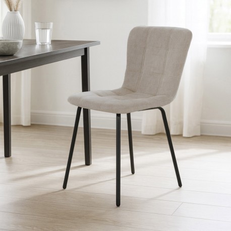 CADEIRA ESTOFADA BEGE