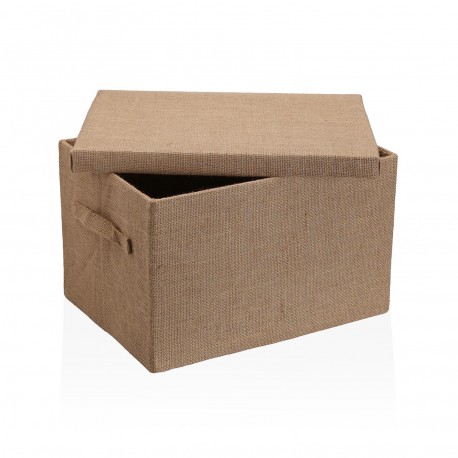 CESTA COM TAMPA RETANGULAR JUTA