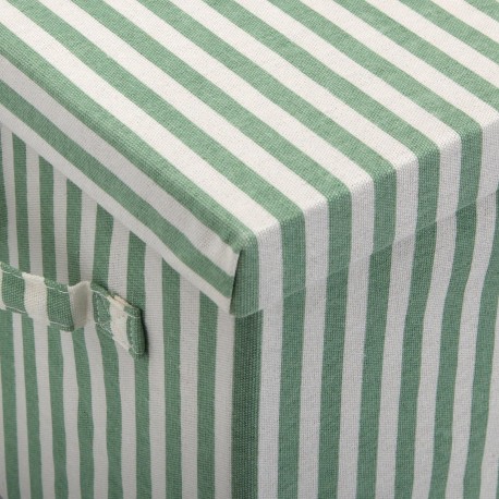 CESTA COM TAMPA QUADRADA RISCAS VERDE