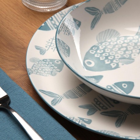 SERVIÇO 18 PEÇAS PEIXES AZUL