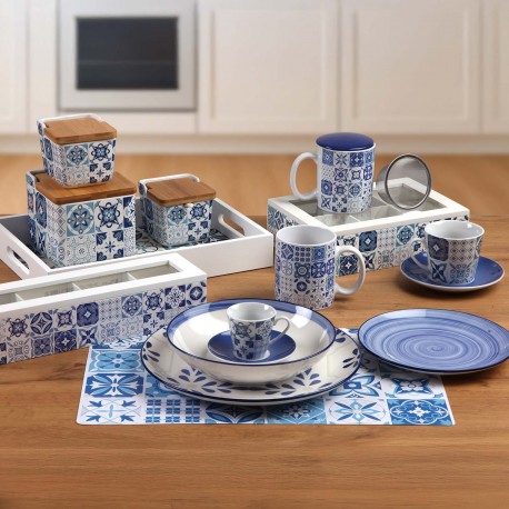 CONJUNTO 6 CHÁVENAS CHÁ AZUL