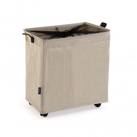 CESTO DE ROUPA BEGE C/ 3 COMPARTIMENTOS