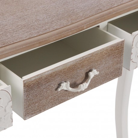 CONSOLA RÚSTICA BRANCA 3 GAVETAS