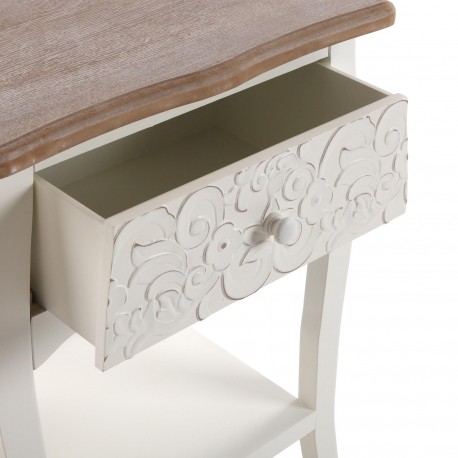 MESA DE CABECEIRA RÚSTICA BRANCA