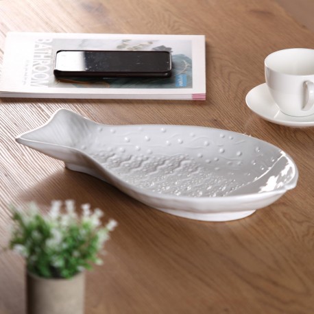 FIGURA CERÂMICA PEIXE BRANCO