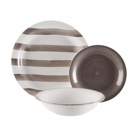 SERVIÇO 18 PRATOS LIGIA CINZA