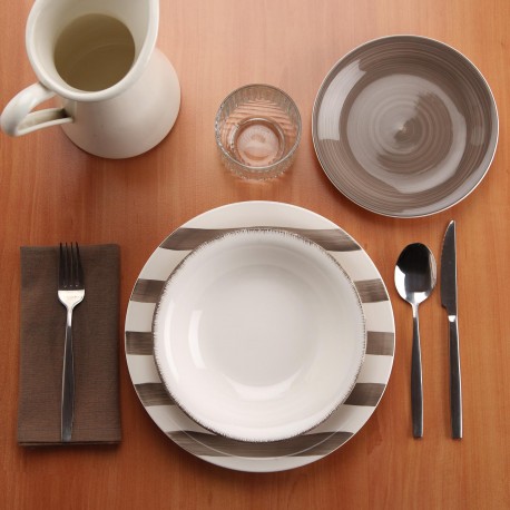 SERVIÇO 18 PRATOS LIGIA CINZA