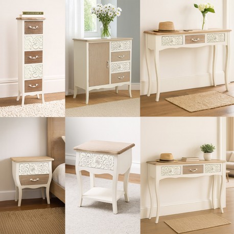 MESA DE CABECEIRA RÚSTICA BRANCA