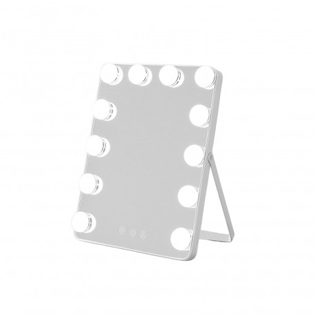 ESPELHO RETANGULAR 12 LED COM SUPORTE