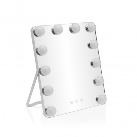 ESPELHO RETANGULAR 12 LED COM SUPORTE