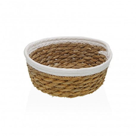 CESTO FIBRA VEGETAL BRANCO 18CM