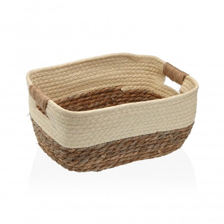 CESTO FIBRA VEGETAL C/ASAS BEGE 31X23