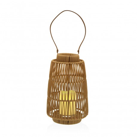 FAROL COM VELA LED LUMIA CASTANHO 27 CM