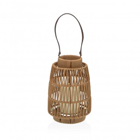 FAROL COM VELA LED LUMIA CASTANHO 21 CM