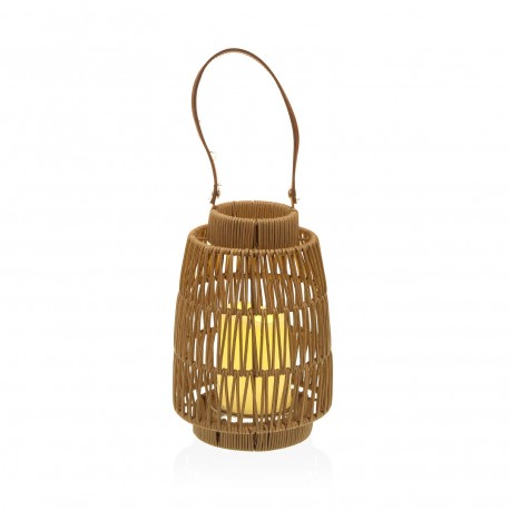 FAROL COM VELA LED LUMIA CASTANHO 21 CM