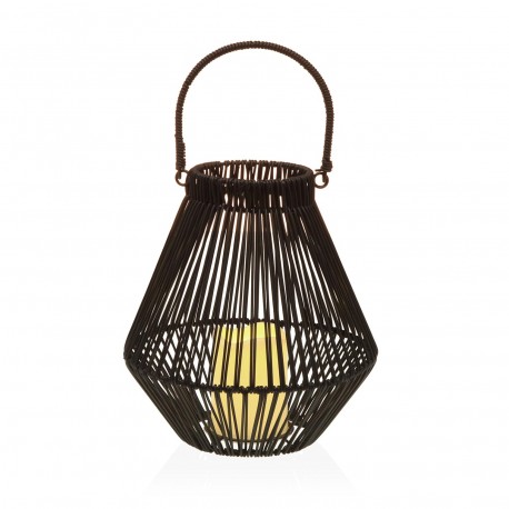 FAROL COM VELA LED NORELA PRETO 26 CM