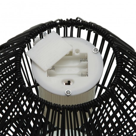 FAROL COM VELA LED NORELA PRETO 26 CM