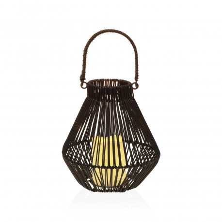FAROL COM VELA LED NORELA PRETO 23 CM