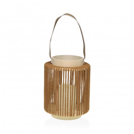 FAROL COM VELA LED ORAYA CASTANHO 25 CM