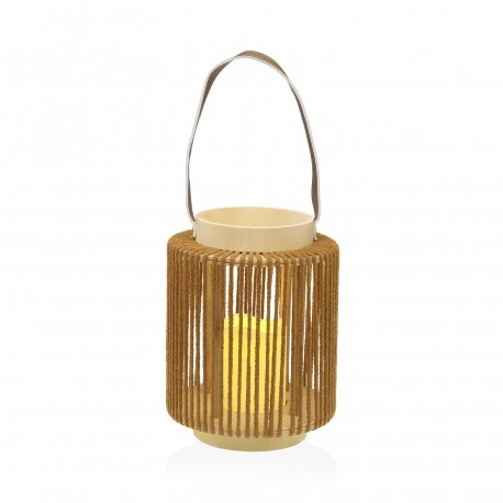 FAROL COM VELA LED ORAYA CASTANHO 25 CM