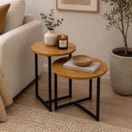 CONJUNTO MESAS CENTRO NIKO PRETAS