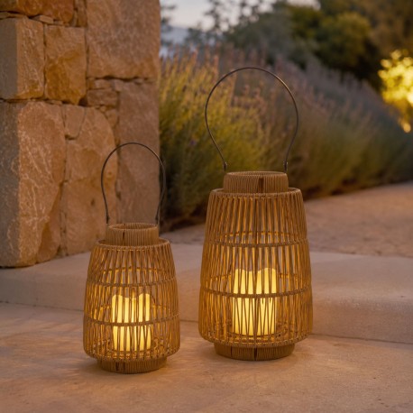 FAROL COM VELA LED LUMIA CASTANHO 27 CM