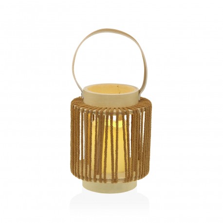 FAROL COM VELA LED ORAYA CASTANHO 18 CM