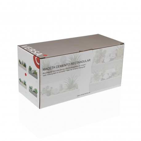 VASO CIMENTO BRANCO COM PLANTA ELEFANTE BUDA