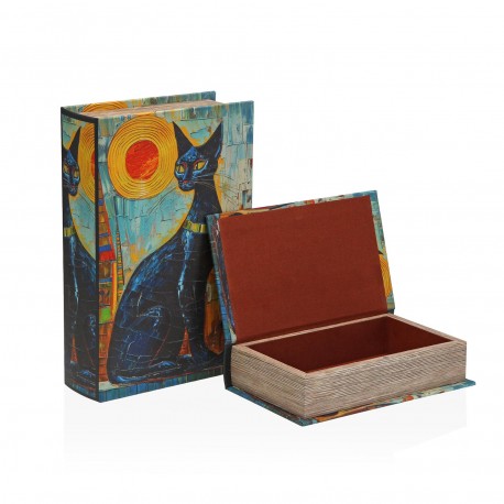 CONJUNTO 2 LIVROS DECORAÇÃO GATO EGÍPCIO