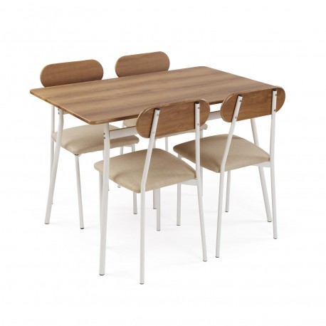 CONJUNTO MESA E 4 CADEIRAS DENALI BRANCO