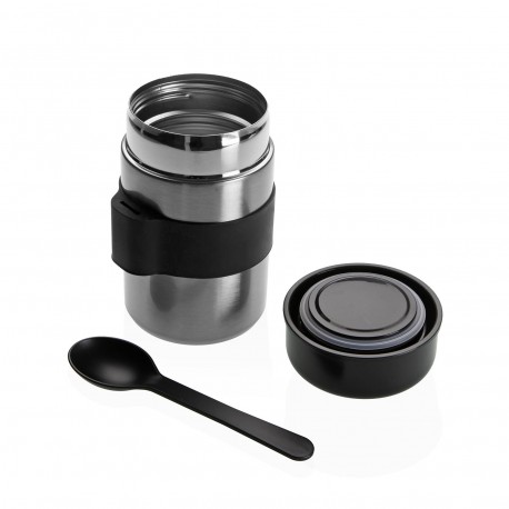 CANECA TÉRMICA COM COLHER PRETA