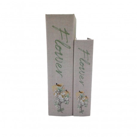 CONJUNTO 2 LIVROS DECORATIVOS FLOR