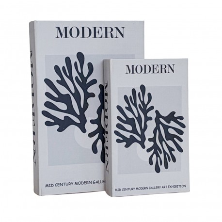 CONJUNTO 2 LIVROS DECORATIVOS CORAL