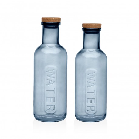 GARRAFA VIDRO AZUL COM CORTIÇA