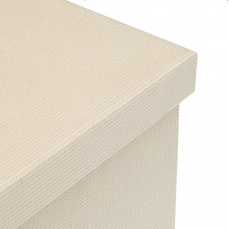 CESTA RETANGULAR COM TAMPA DOBRÁVEL CREME