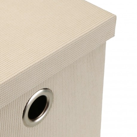 CESTA QUADRADA COM TAMPA DOBRÁVEL CREME