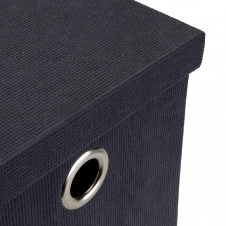 CESTA QUADRADA COM TAMPA DOBRÁVEL CINZA ESCURO