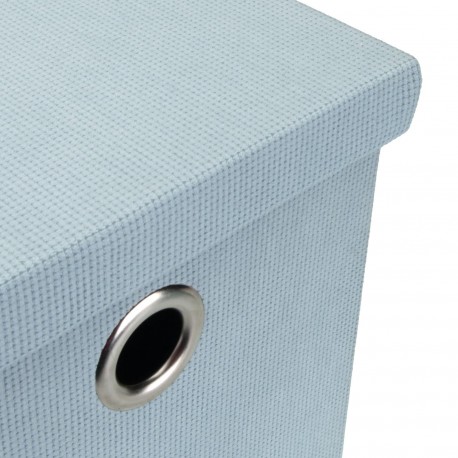 CESTA QUADRADA COM TAMPA DOBRÁVEL AZUL