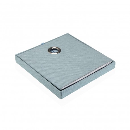 CESTA QUADRADA COM TAMPA DOBRÁVEL AZUL