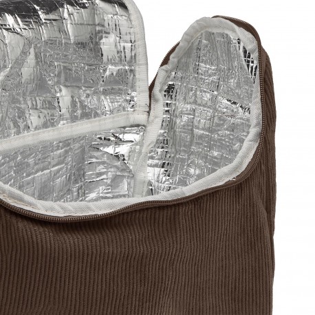 SACO TÉRMICO COZY DE VELUDO CASTANHO