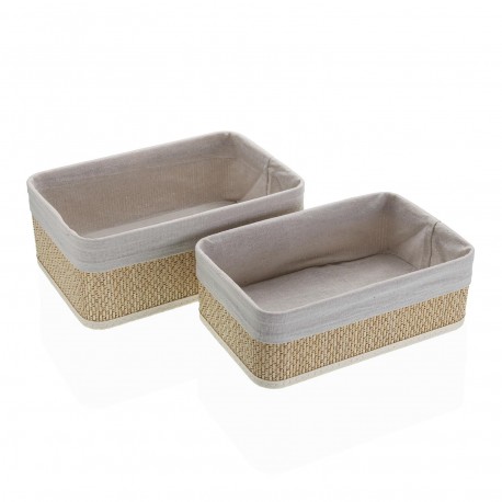 CONJUNTO 2 CESTAS RETANGULARES BRANCAS