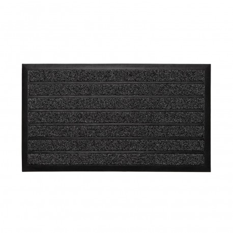 TAPETE ENTRADA RISCAS PRETO 40X70
