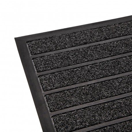 TAPETE ENTRADA RISCAS PRETO 40X70