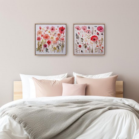 TELA FLORA ROSA 40X40