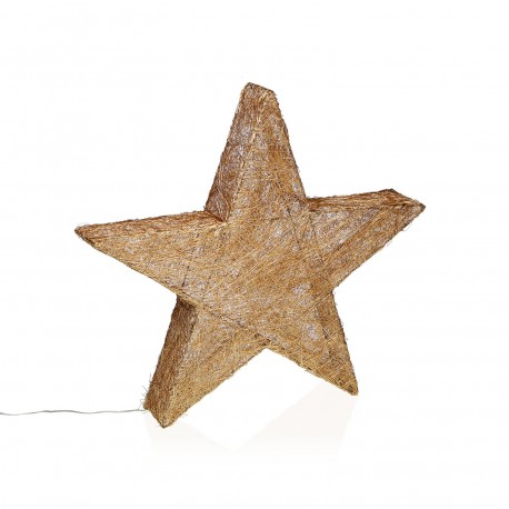 ESTRELA 3D DOURADA LUMINOSA 30CM