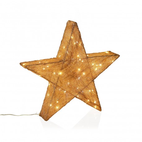 ESTRELA 3D DOURADA LUMINOSA 30CM