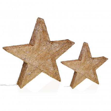 ESTRELA 3D DOURADA LUMINOSA 30CM
